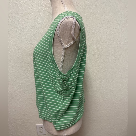 MARINE LAYER Green and White Lydia Textured Striped Tank Top Size XL - Picture 5 of 16